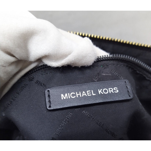 Michael Kors Jet Set Black Leather Double Handles Zipper Satchel Bag - Picture 10 of 16